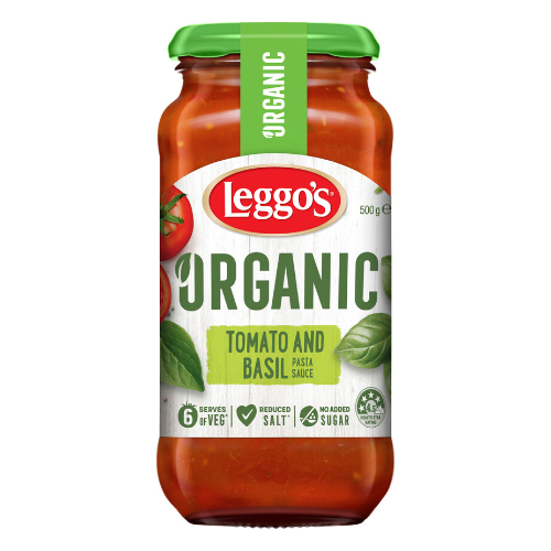 Leggos Organic Tomato  & Basil Pasta Sauce 500g
