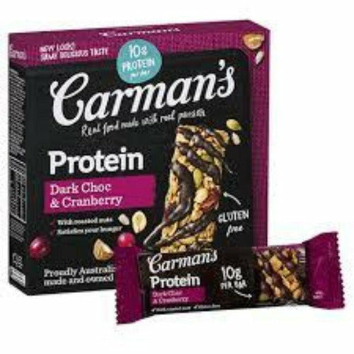 Carmans Dark Chocolate And Cranberry Protein Bar 6 Pack