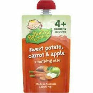 Raffertys Garden Smooth Sweet Potato Carrot Apple 4M+ 120G