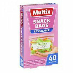 Multix Snack Size Resealable Bags 40 pkt