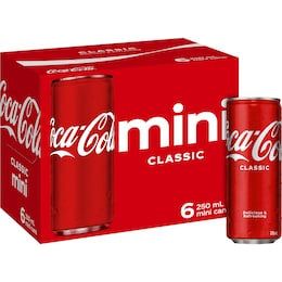 Coca Cola Mini Cans 6x250mL