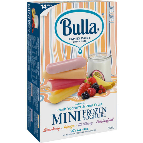 Bulla Frozen Multi Flavoured Mini Yoghurt Sticks 14pk