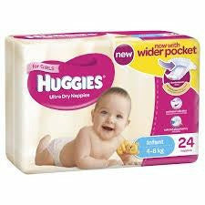 Huggies Ultra Dry Infant Girl Nappies 4-8kg 24 pkt