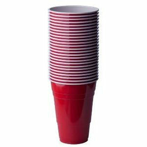 REDD Schooner Cups Red 425ml 25Pk