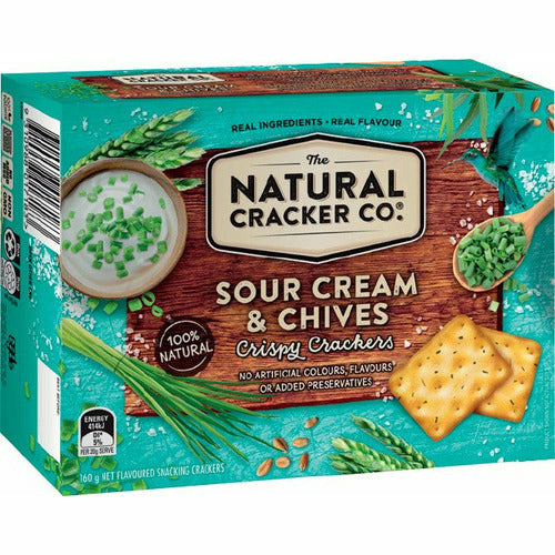 Natural Cracker Co Sour Cream & Chives Crispy Crackers 160g