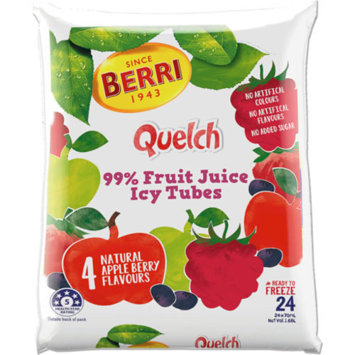 Quelch Fruit Juice Icy Tubes Berry