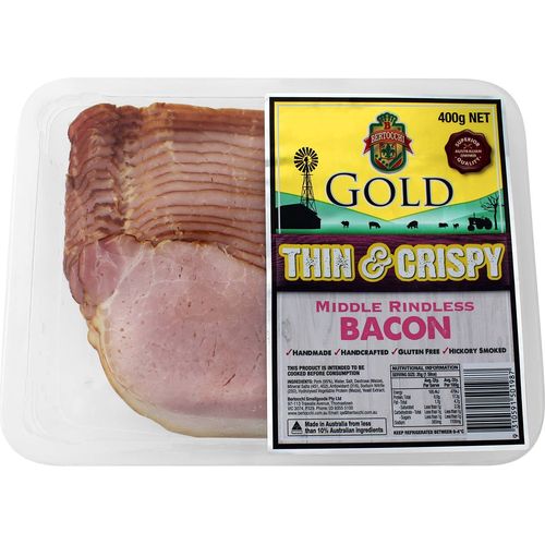 Bertocchi Thin & Crispy Middle Rindless Bacon 400g