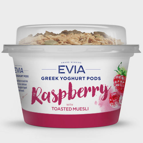 Evia Greek Raspberry Yoghurt Pods with Muesli