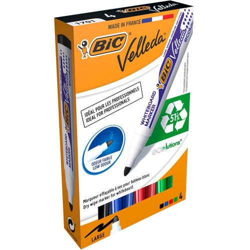BIC Whiteboard Markers Assorted Colours 4 pack