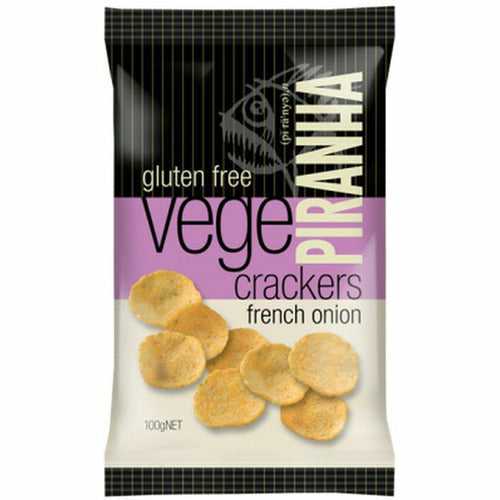 Piranha Vege Crackers French Onion Gluten Free 100gm