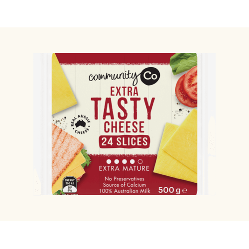 Community Co Cheese Sliced Extra Tasty 500g