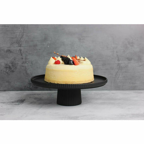 Gabel & Teller Matte Black Ceramic Footed Cake Stand 28x10cm