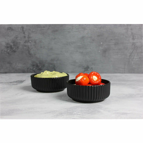 Gabel & Teller Matte Black 4pc Ceramic Dip Bowls