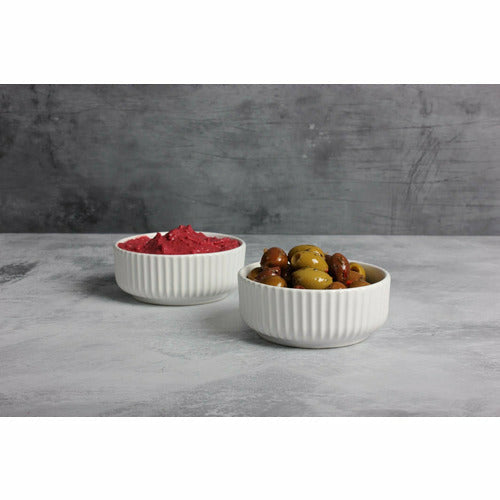 Gabel & Teller Matte White 4pc Ceramic Dip Bowls