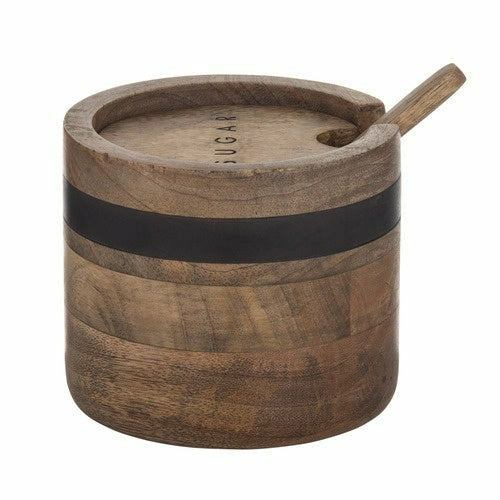 Academy James Wooden Sugar Bowl with Spoon