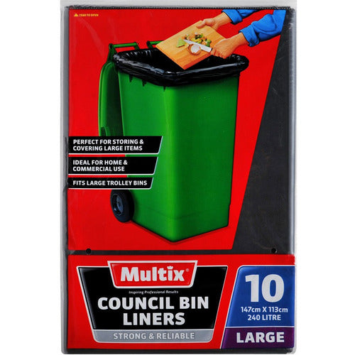Multix Council Bin Liners 240L 10Pk