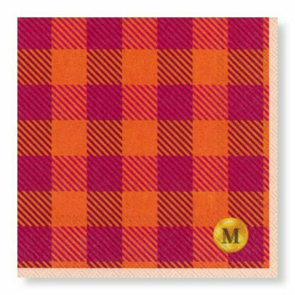Manor Road Cocktail Napkins 20pk Candy Gingham
