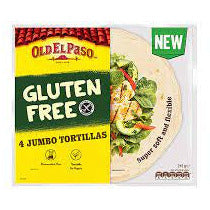 Old El Paso Gluten Free Jumbo Tortilla 4 pack 215gm