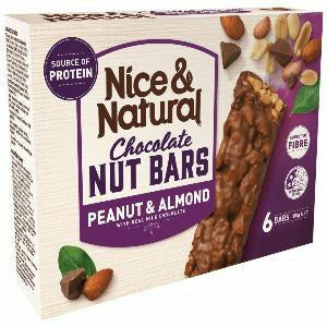 Nice & Natural Choc Peanut and Almond Bars  6Pk