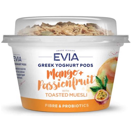 Evia Greek Mango & Passionfruit Yoghurt Pod with Muesli