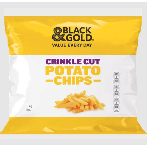 Black & Gold Crinkle Cut Potato Chips 2kg