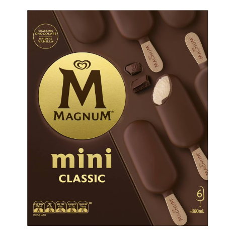 Magnum Mini Ice Cream Sticks Classic 6pk
