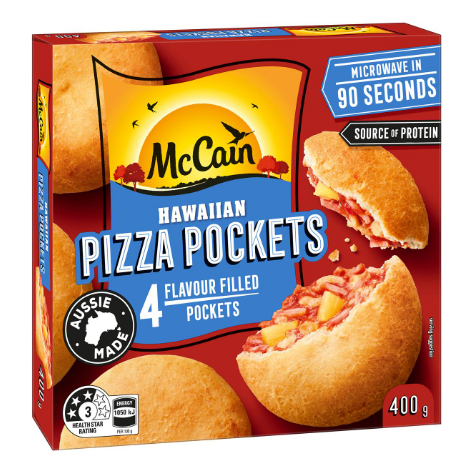 Mccain Pizza Pocket Snacks Hawaiian 4pk