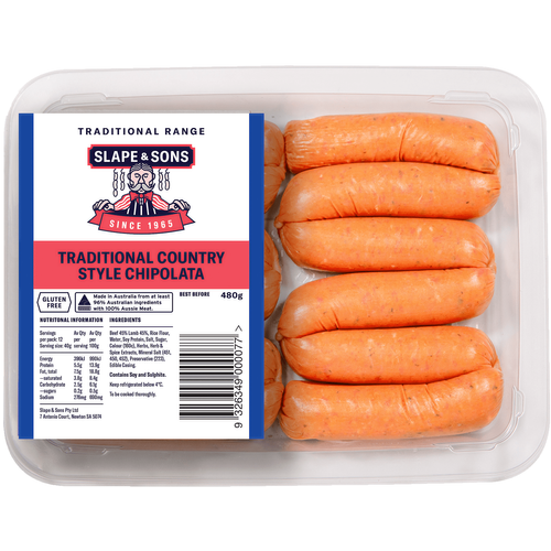 Slape & Sons Country Style Chipolata 480g