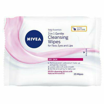 Nivea Daily Essential Wipes Gentle 25 pk