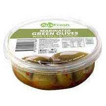 Ausfresh Marinated Green Olives with  Chilli & Garlic 150gm