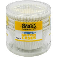 Black & Gold Muffin Wraps White 36 pack