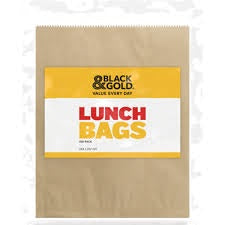 Black & Gold Paper Lunch Bags 100 pack