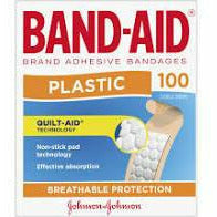 Band-Aid Plastic Strips 100Pk