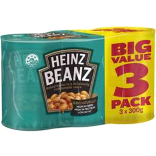 Heinz Baked Beans For Two Big Value 3 Pk X 300G