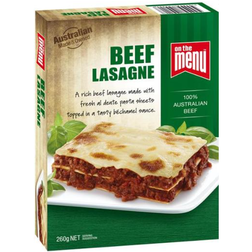 On the Menu Beef Lasagne 260g