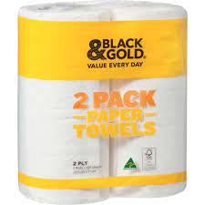 Black and Gold Paper Towel 2pk