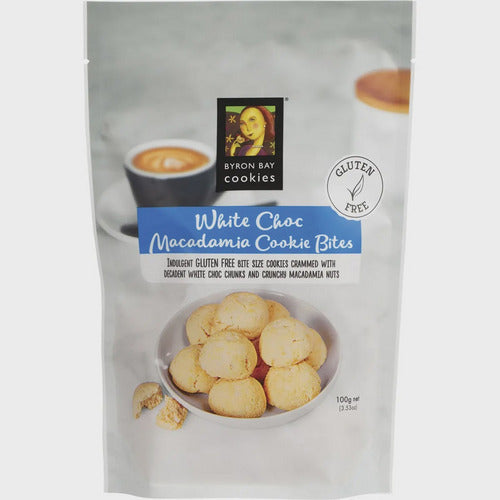 Byron Bay Cookies Gluten Free Cookie Bites White Choc Macadamia 100gm