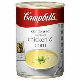 Campbells Condensed Soup Cream of Chicken and Corn 420g