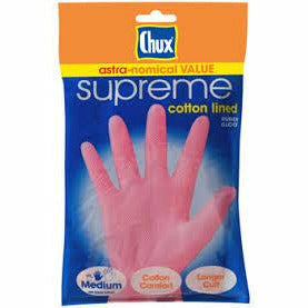 Chux Rubber Gloves Supreme Cotton Lined Medium