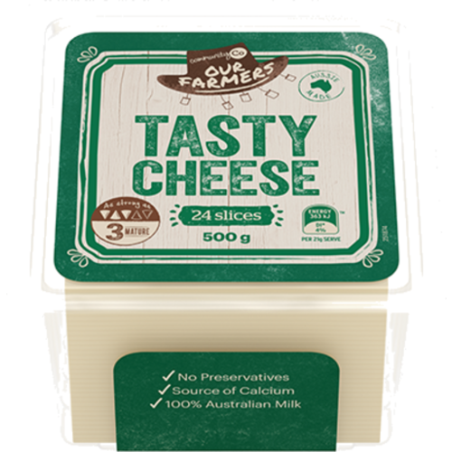 Community Co Cheese Sliced Tasty 500g