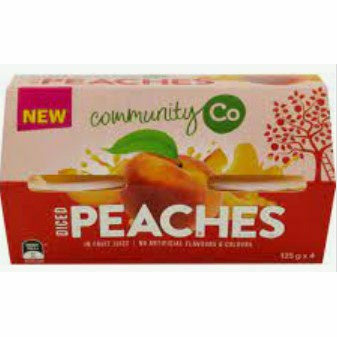 Community Co Diced Peaches in Juice 4 x 125gm