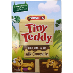 Arnotts Tiny Teddy Half Coated Milk Choc 200G