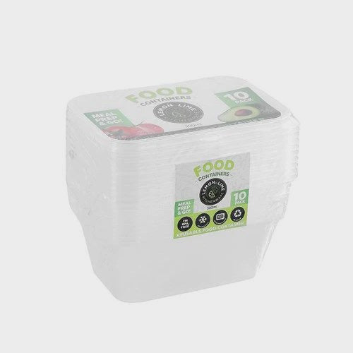 Lemon & Lime Disposable Food Containers Rectangle 300ml 10 pack