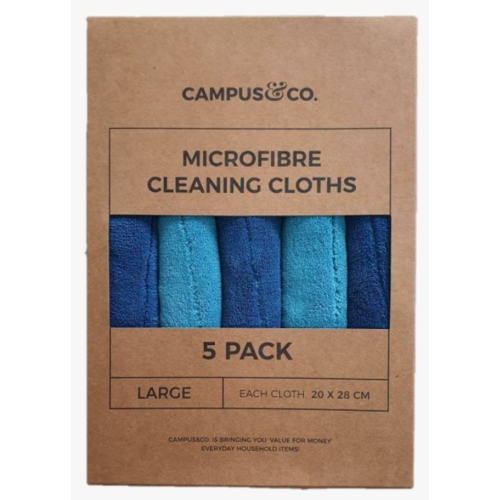 Campus & Co Aqua Microfibre Cleaning Cloth Pk 5