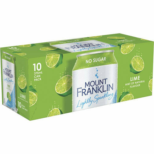 Mount Franklin Lightly Sparkling Lime 375ml 10 pack
