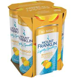 Mount Franklin Lightly Sparkling Mango 4X250ml
