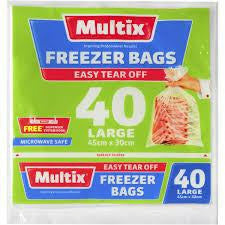 Multix Freezer Bags Tear Off Large 40
