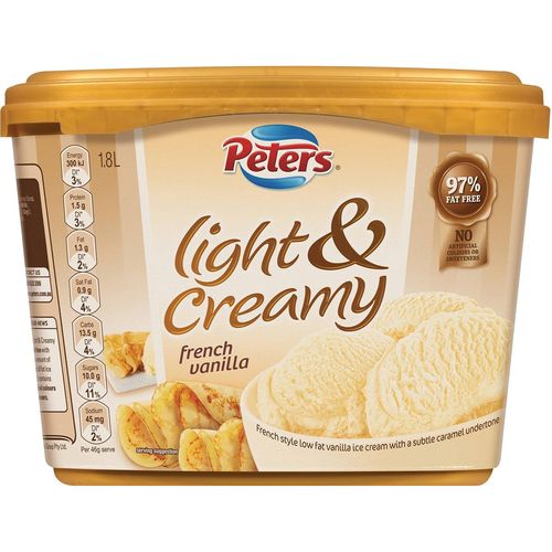Peters Ice Cream Light & Creamy French Vanilla 1.8L