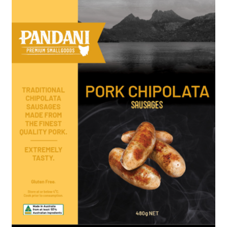 Pandani Pork Chipolatas Trayed 480g