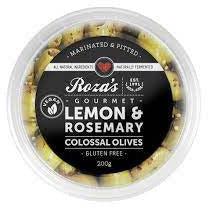 Roza's Gourmet Lemon & Rosemary Colossal Olives 200g